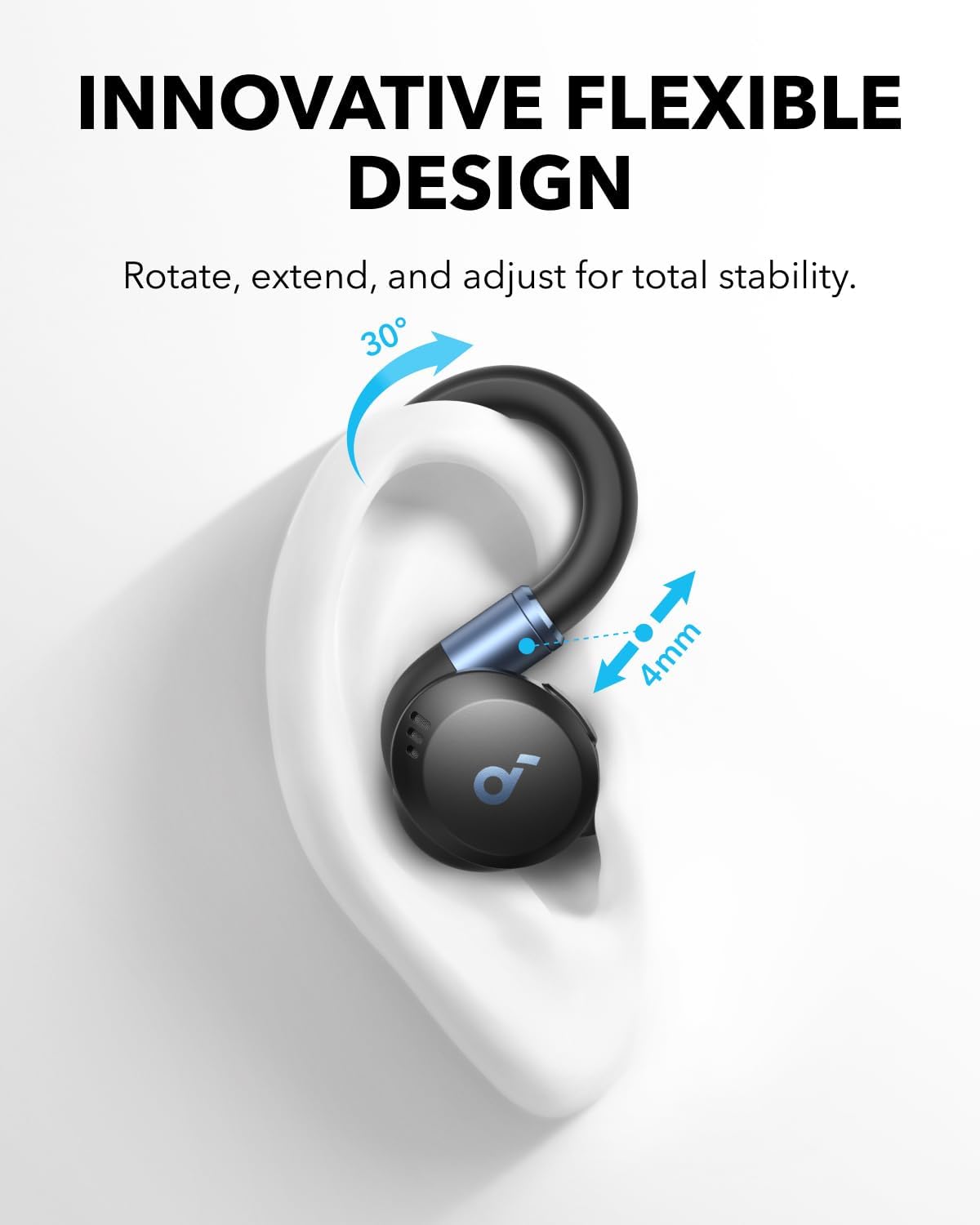 Sport X20 by Anker, True-Wireless Workout Earbuds, Rotatable and Extendable Ear Hooks, Noise Cancelling, Deep Bass