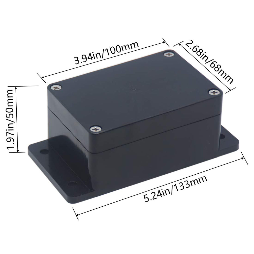 2Packs Junction Box IP65 Waterproof ABS Plastic Electrical Project Case Power Junction Boxes, Project Box with Fixed