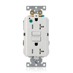 Leviton 20A-125V Extra-Heavy Duty Hospital Grade Tamper-Resistant Duplex Self-Test GFCI Receptacle, 20-Amp, GFTR2-HGW, White