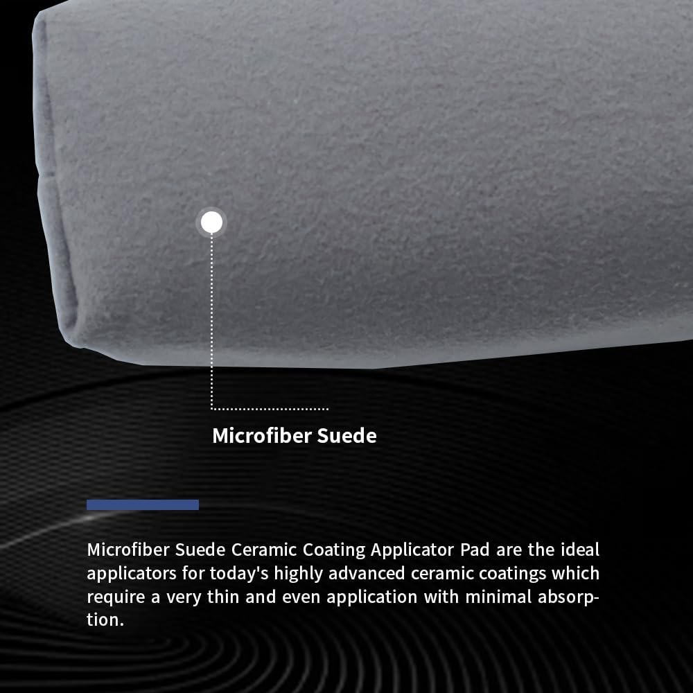Microfiber Applicator Pad, Car Detailing Suede Sponge Applicator, 6Pcs Coating Sponge Pads for Cars, Ceramic Spray