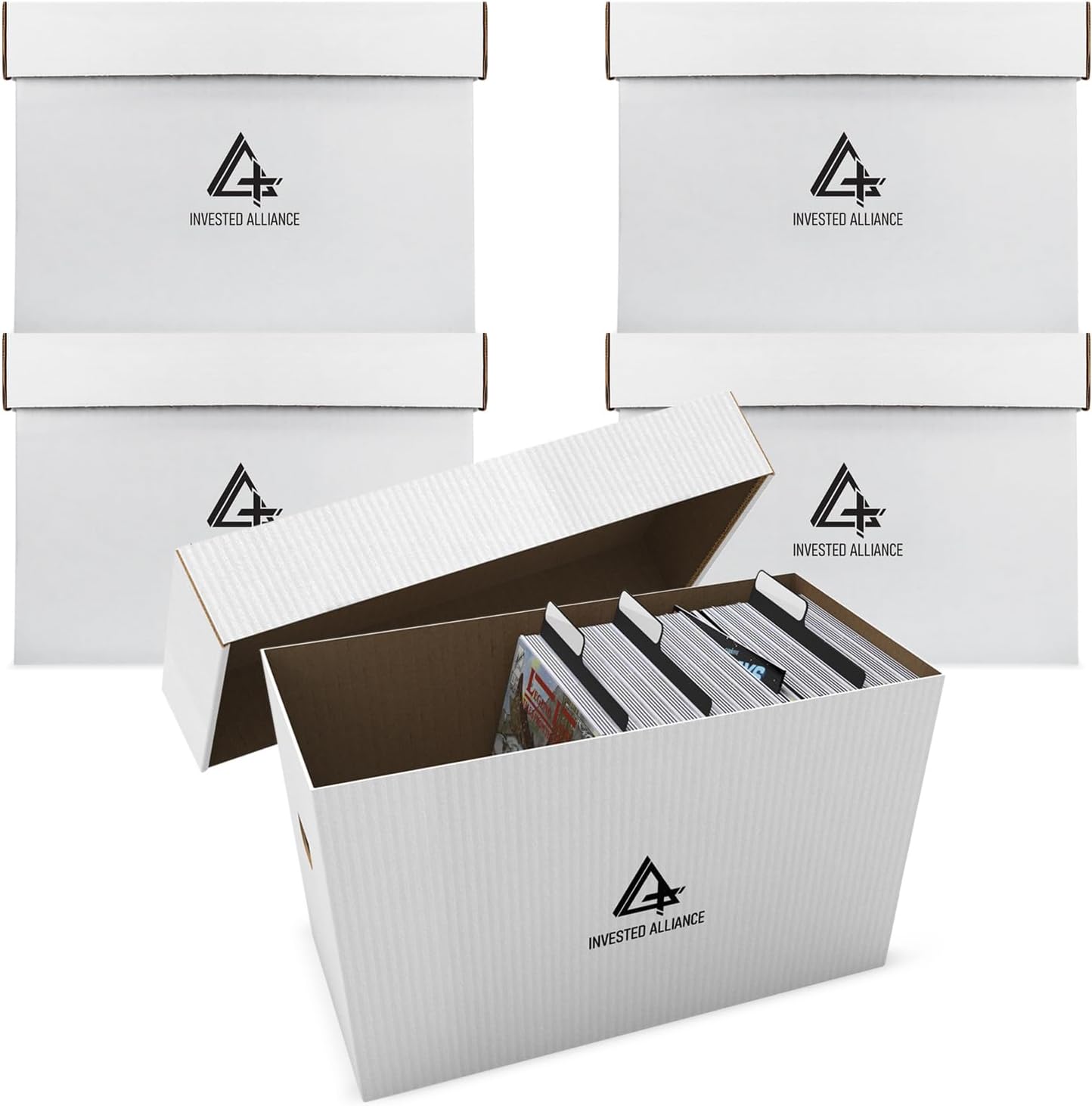Premium Short Comic Book Storage Box Organizer with Lid | Thick Cardboard Comic Storage Box For Collectibles Fits
