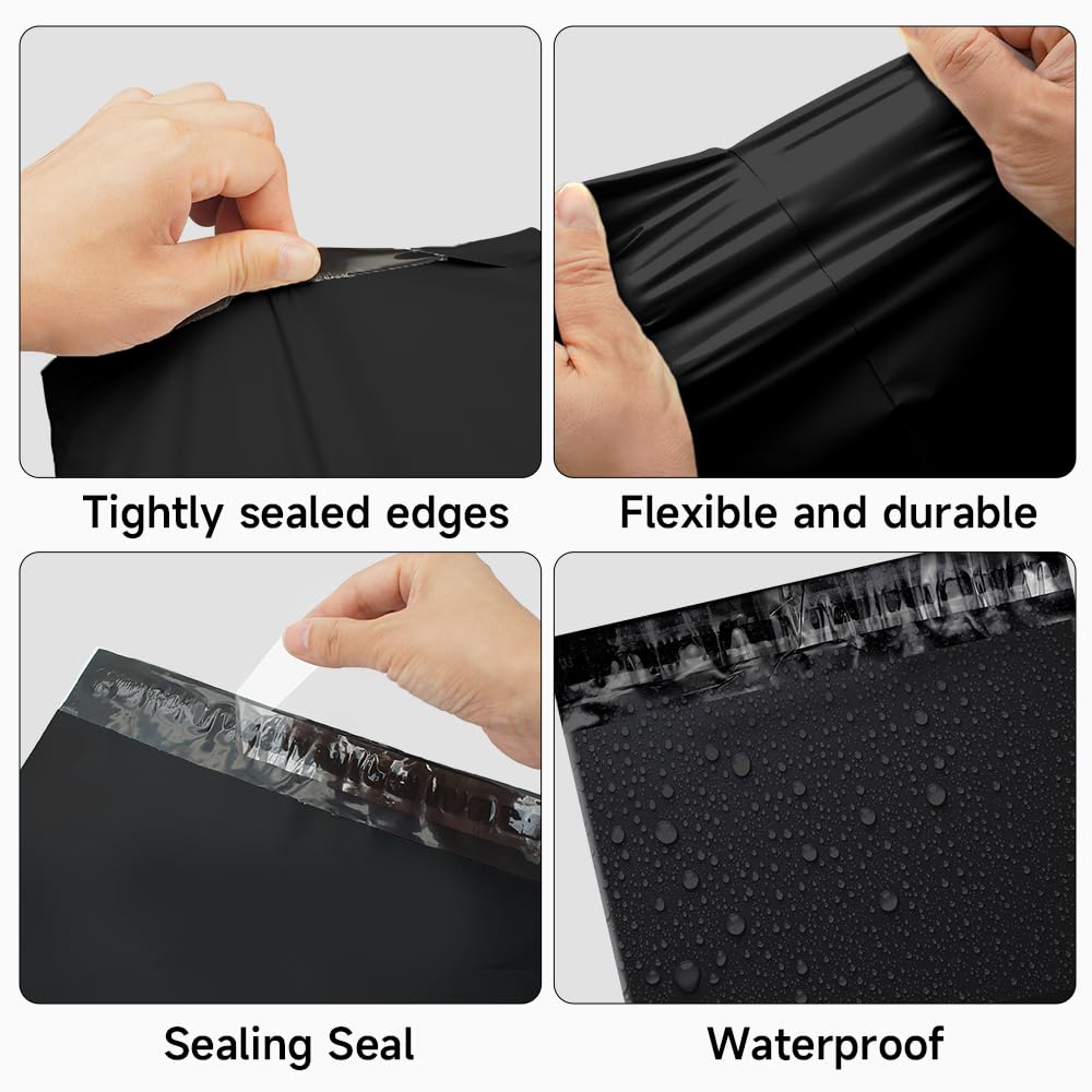 Black Poly Mailers 14.5x19 Inch, 200 Pack