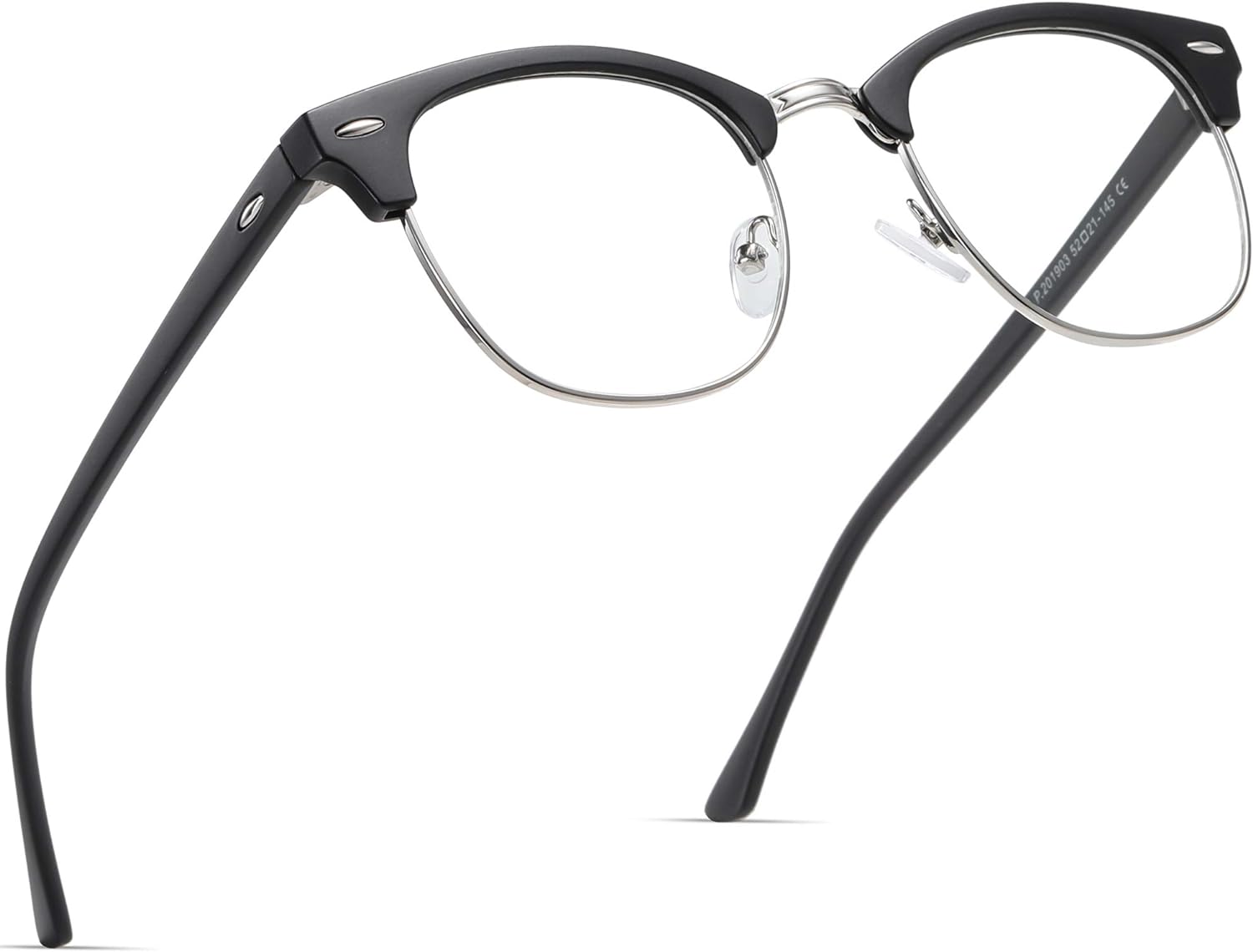 Blue Light Blocking Glasses Anti Eyestrain Computer Gaming Glasses | Vintage Half Frame UV Clear Lens for Women Men
