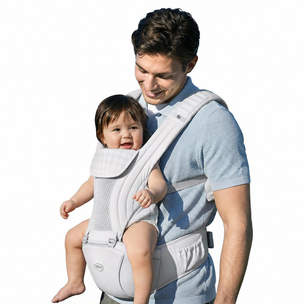 Baby Carrier with Hip Seat, 6-in-1 Ergonomic Front-Facing, Air-Padded | Extra-Wide Non-Slip Hip Seat