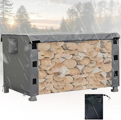 Waterproof Firewood Rack Cover 10FT, 600D Heavy Duty Oxford Firewood Rack Cover for Outdoor indoor, with