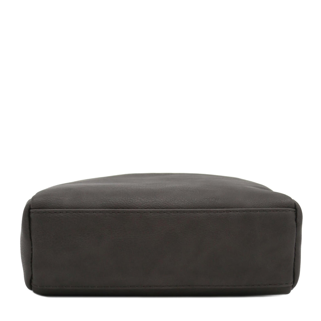 Triple Zip Small Crossbody Bag (Dark Gray)