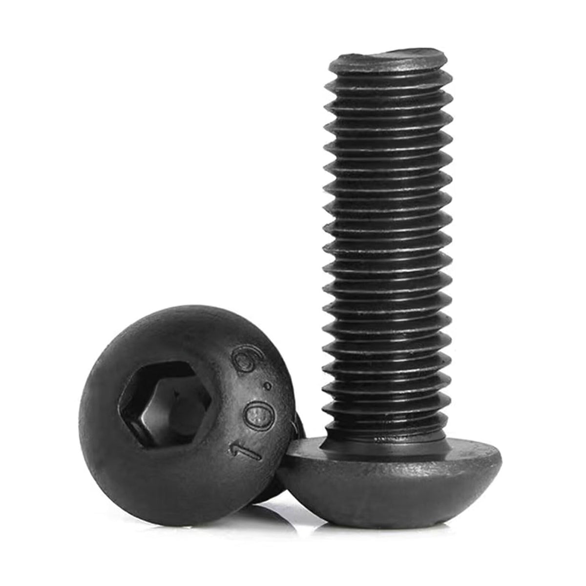 M12-1.75 x 30mm Button Head Socket Cap Screws, 10.9 Grade Alloy Steel, Allen Socket Drive, Black Oxide Finish, Full Thread Quantity 10