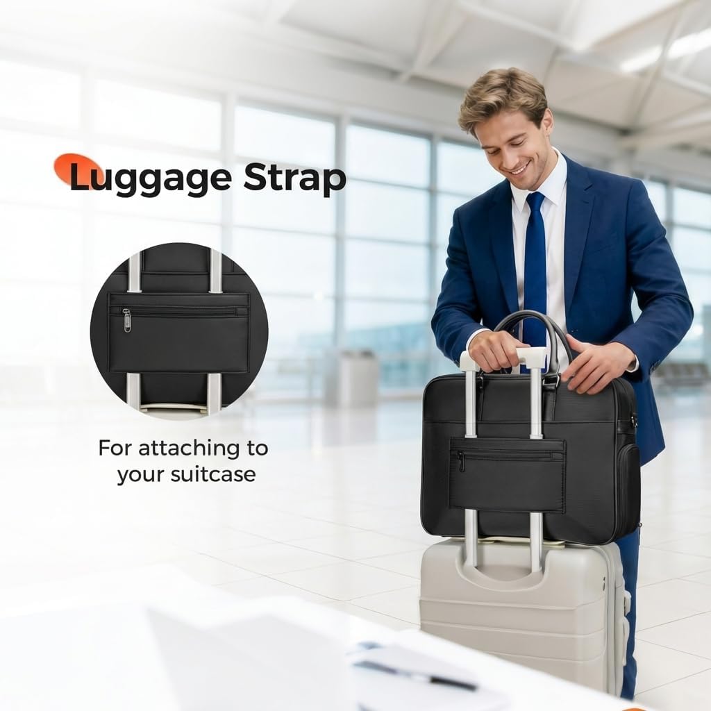 Laptop Bag with Insulated Lunch Compartment, 16 Inch Men Lunch Bags for Work, Water Resistant Anti Theft Business