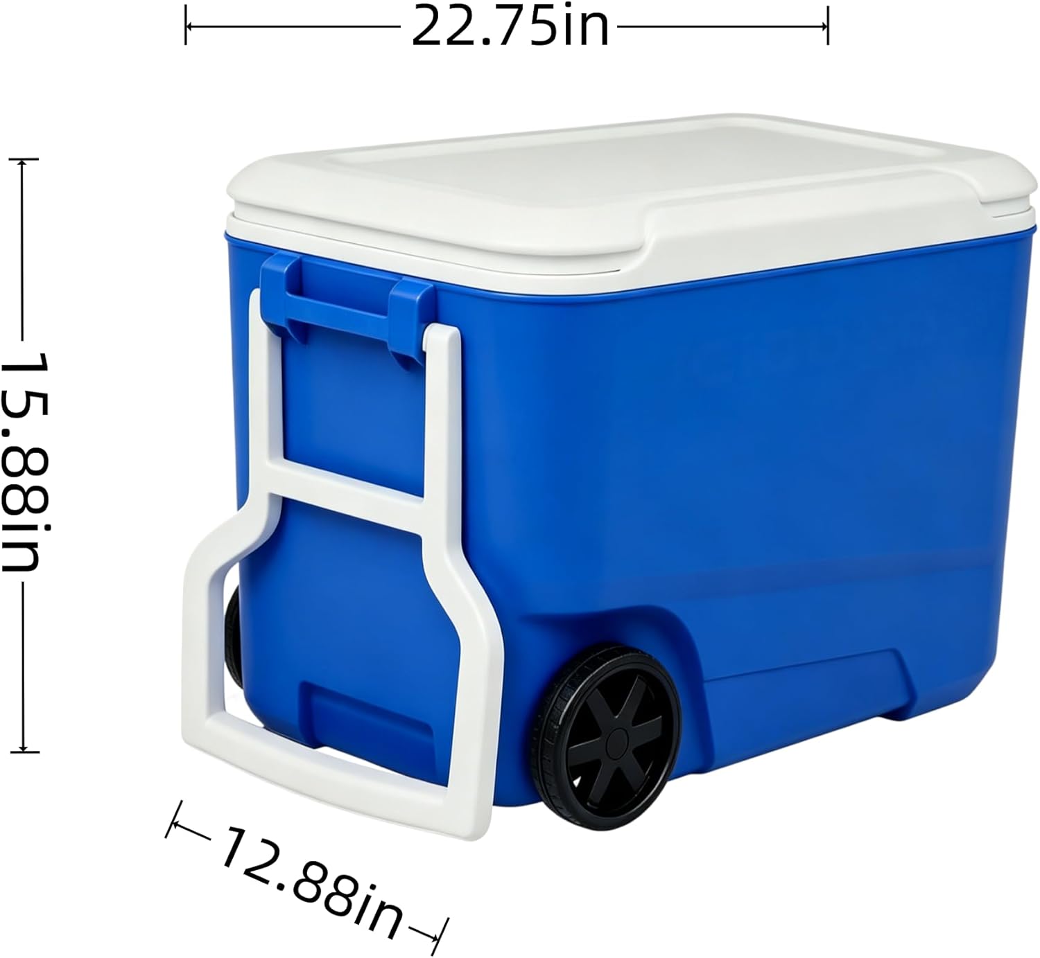 38 Quart Hard Sided Insulated Ice Chests, with Wheels and Handle, Portable Camping Cooler Box, Suitable for Picnics