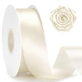 Double Faced Ivory Satin Ribbon - 1-1/2 Inch x 50 Yards