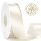 Double Faced Ivory Satin Ribbon - 1-1/2 Inch x 50 Yards