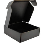 6x6x2 Shipping Boxes Set of 25, Black Mailer Corrugated Cardboard Box