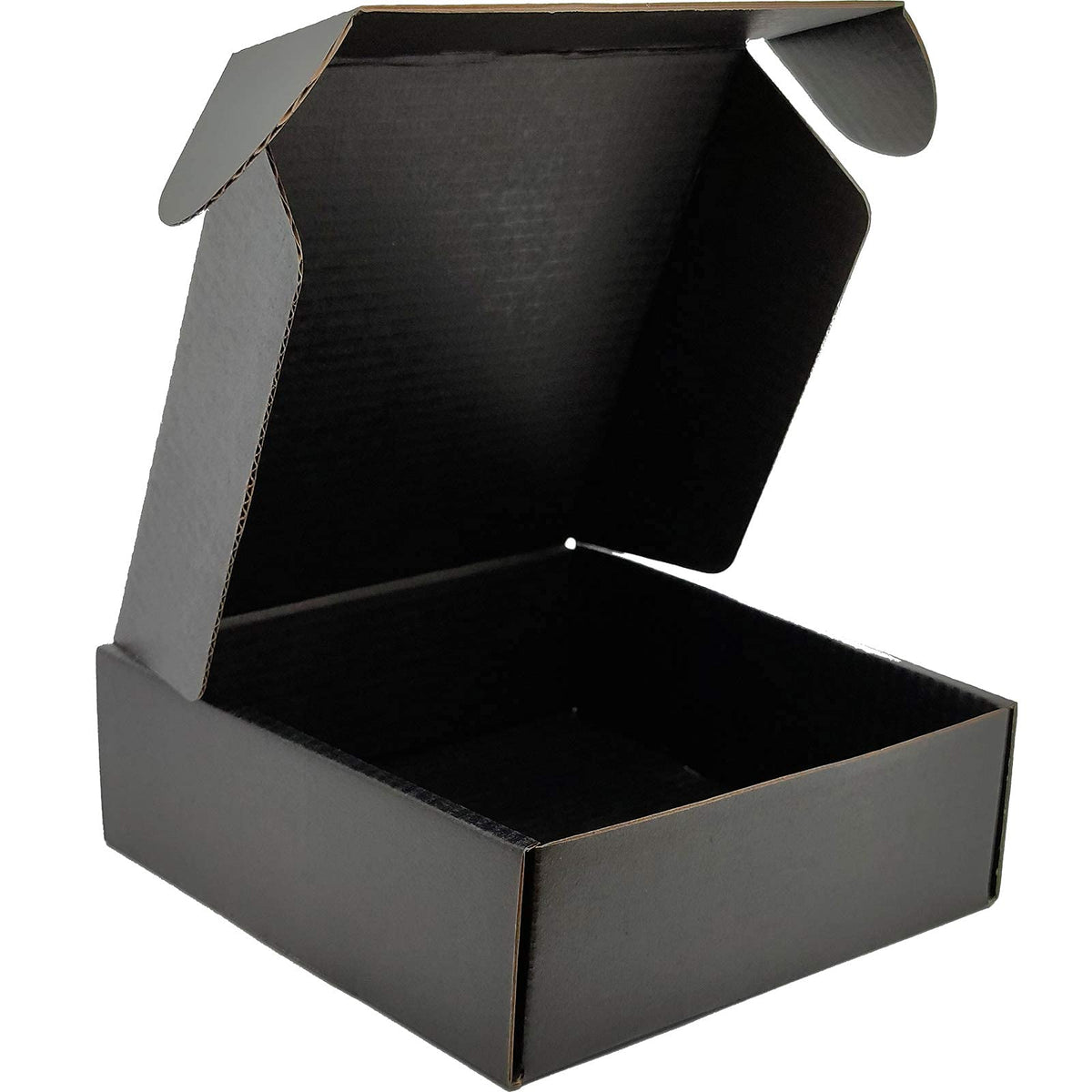 6x6x2 Shipping Boxes Set of 25, Black Mailer Corrugated Cardboard Box