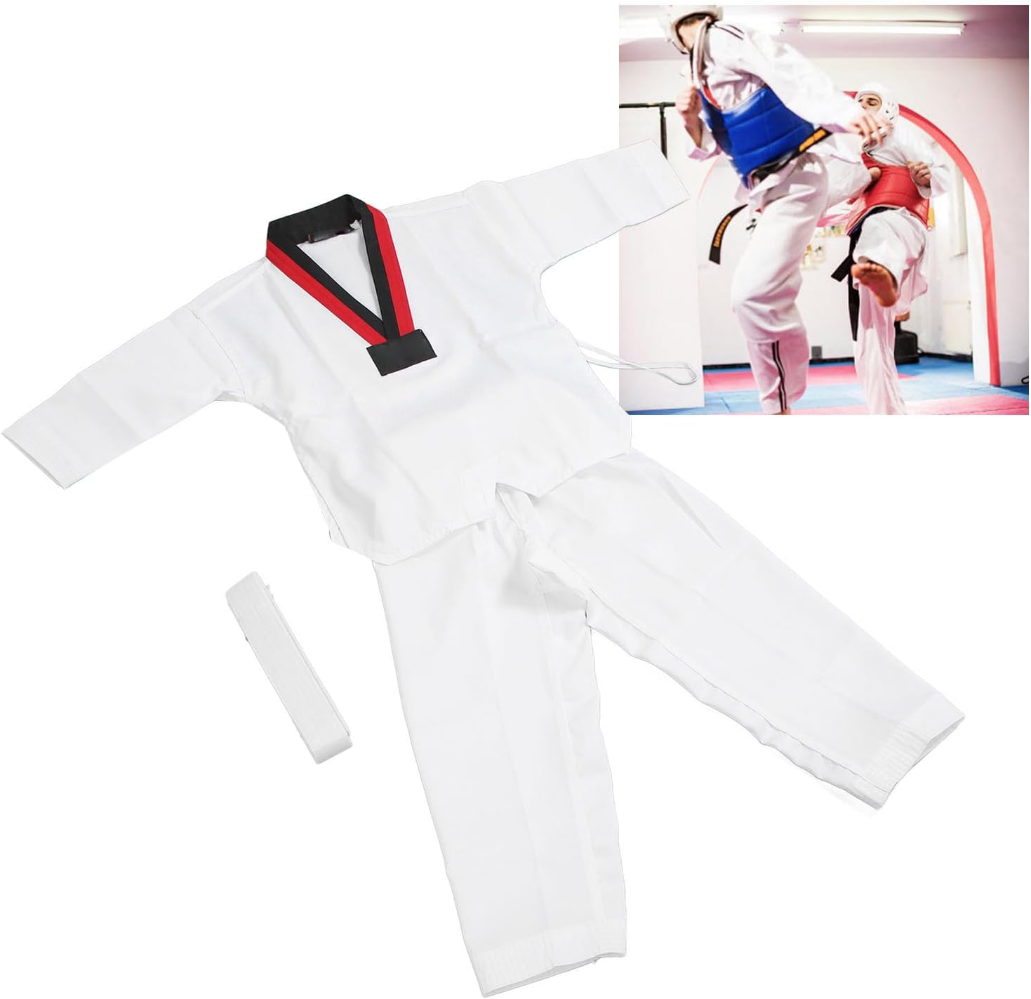 Kids Taekwondo Uniform, Breathable Taekwondo Suit Flexible Non Slip Belt for Training