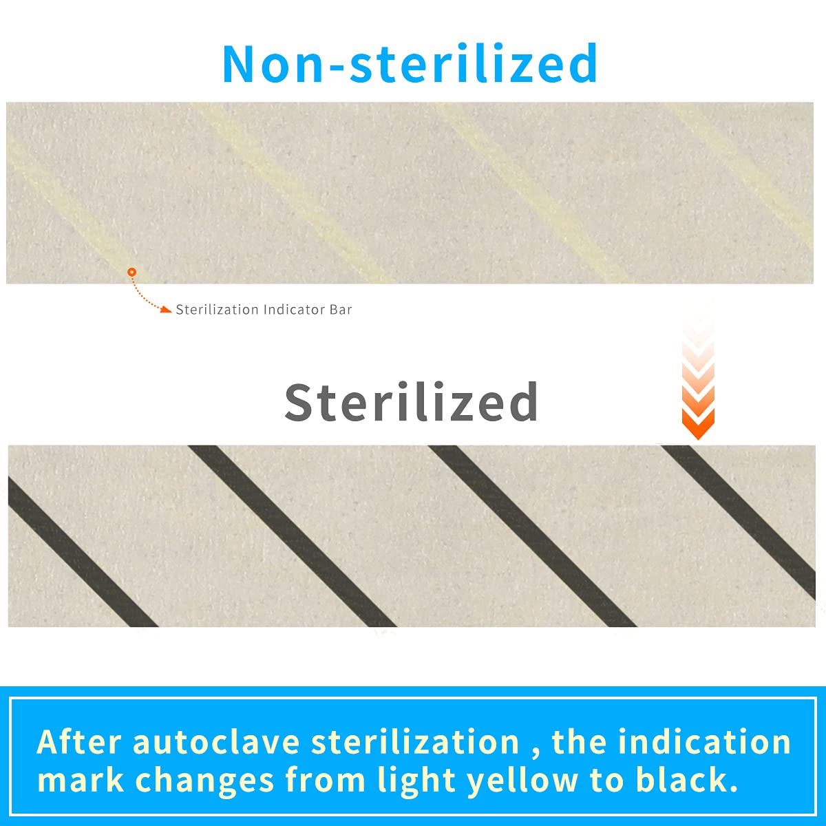 Dental 5 Rolls Autoclave Sterilization Indicator Tape,Dental Lab Sterilization Indicator Tape(1/2",60 Yards/Roll)
