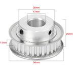 uxcell Aluminum XL 30 Teeth 17mm Bore Timing Belt Idler Pulley Flange Synchronous Wheel for 10mm Belt 3D Printer CNC