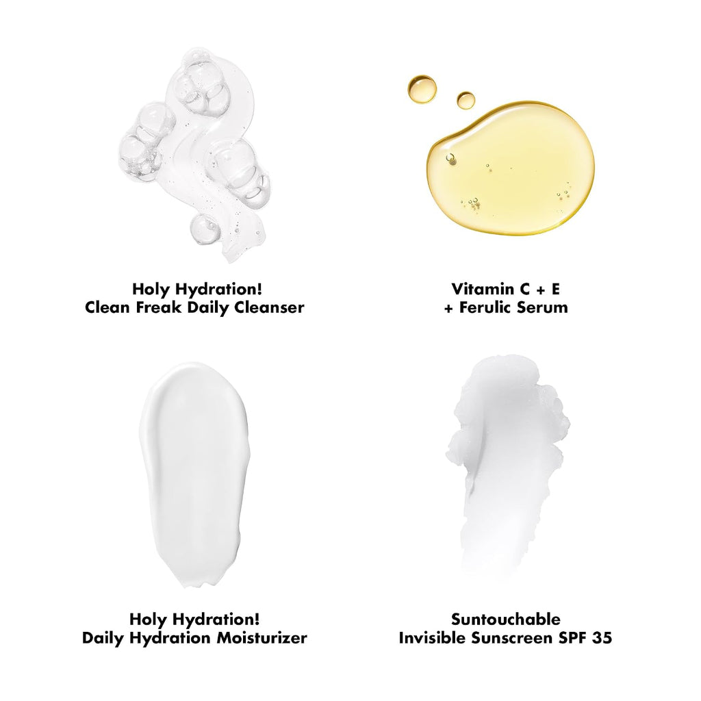 SKIN Wake the e.l.f. Up Skincare Kit, Travel-Size Hydrating Face Cleanser, Sunscreen, Moisturizer & Brightening