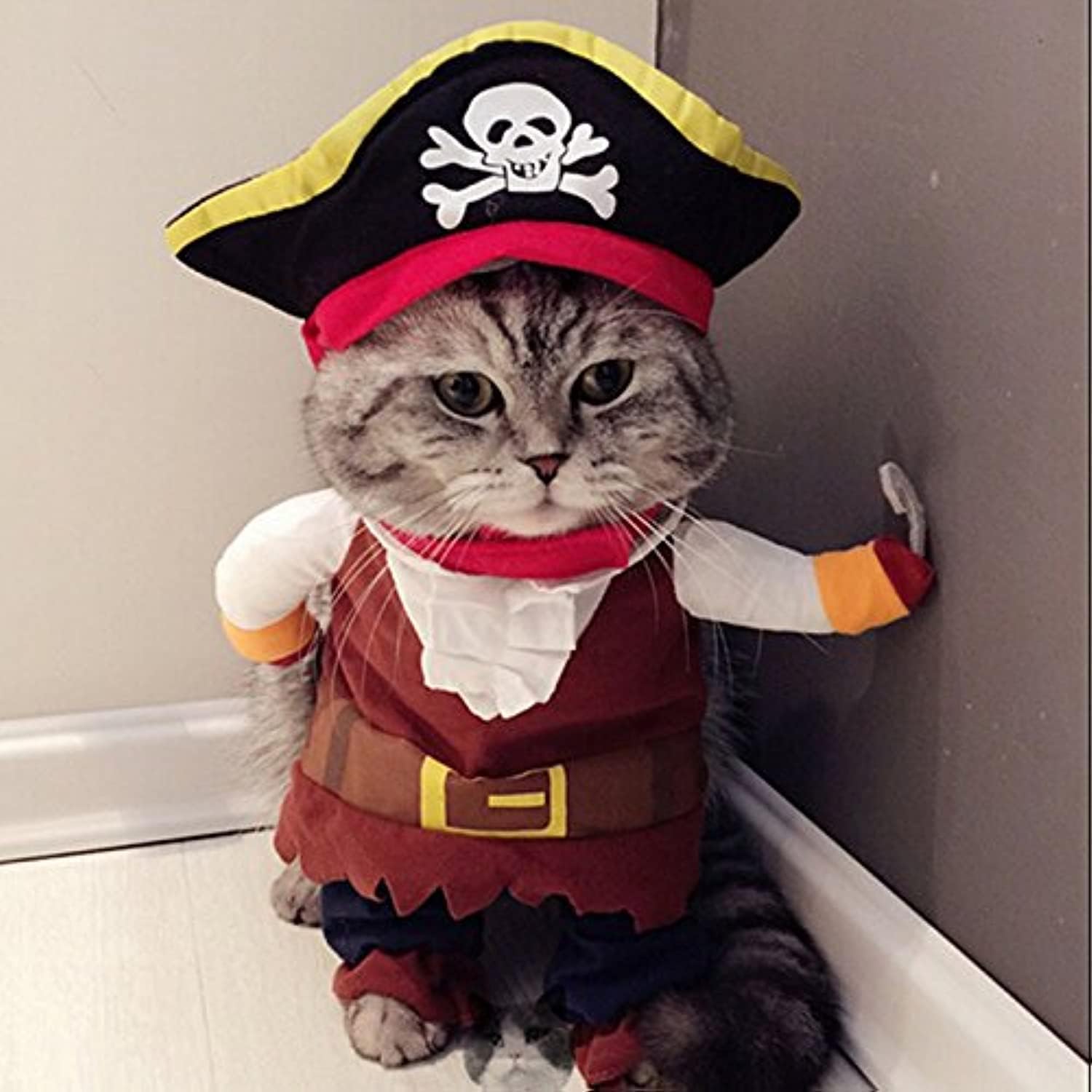 Funny Pet Clothes Pirate Dog Cat Costume Party Apparel | halloween pet suit,corsair dressing up,cat apparel,clothing