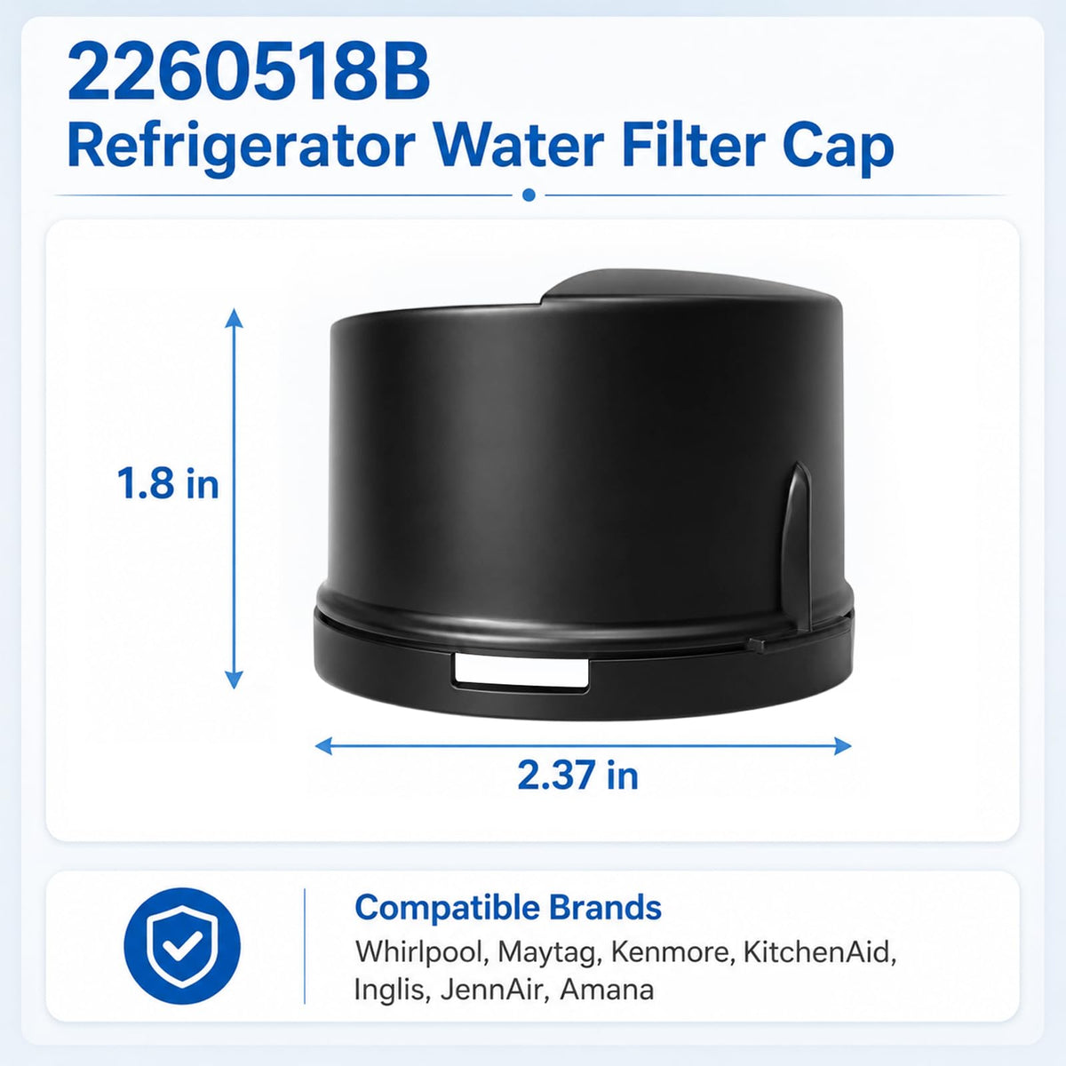 2260518B Refrigerator Water Filter Cap Replacement, for Whirlpool