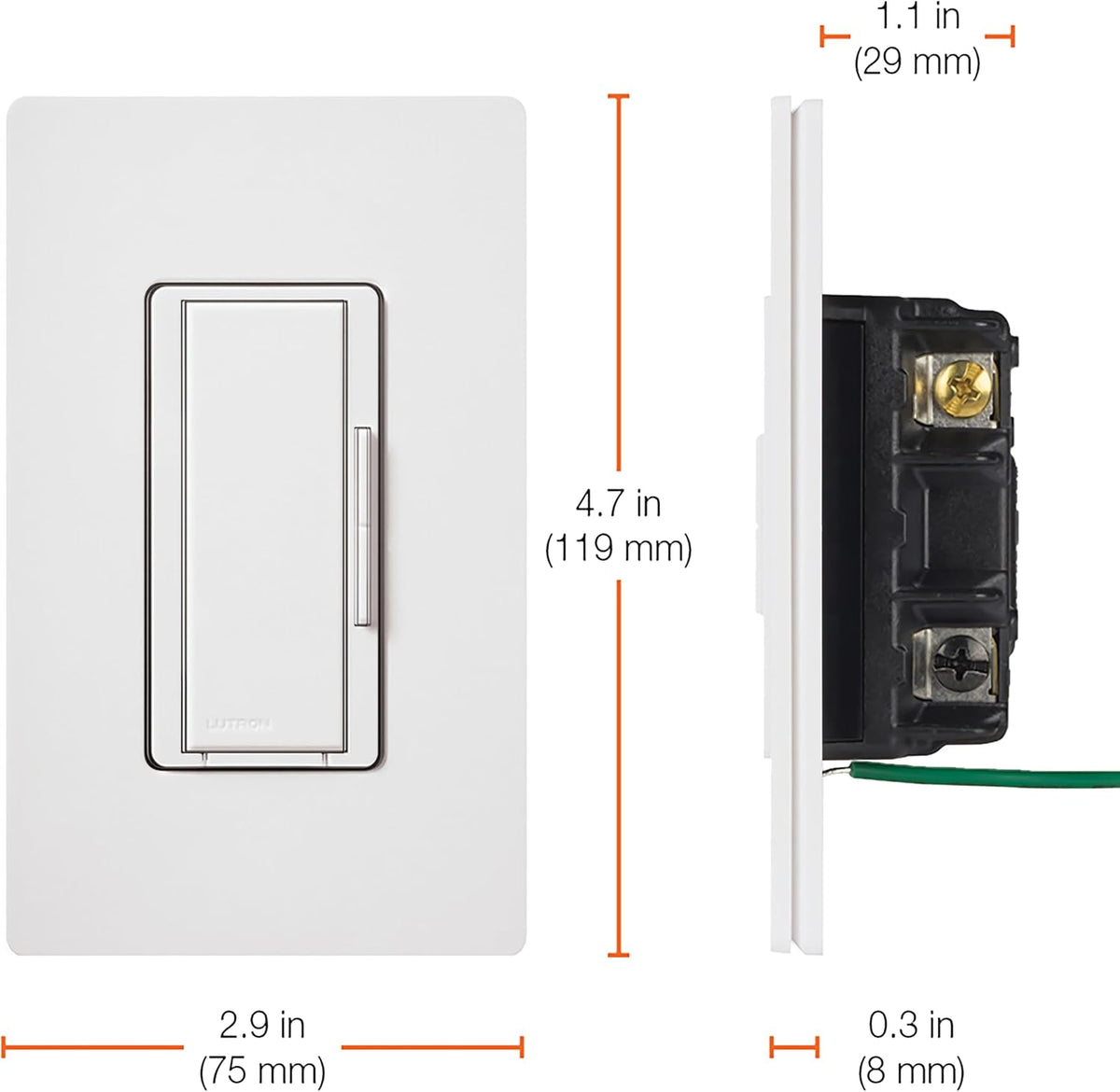 Lutron MSC-AD-SW Maestro 600-Watt Accessory Dimmer Snow