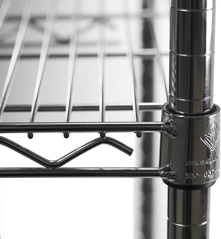 Shelving Inc. 14" d x 18" w Chrome Wire Shelving with 2 Tier Shelves
