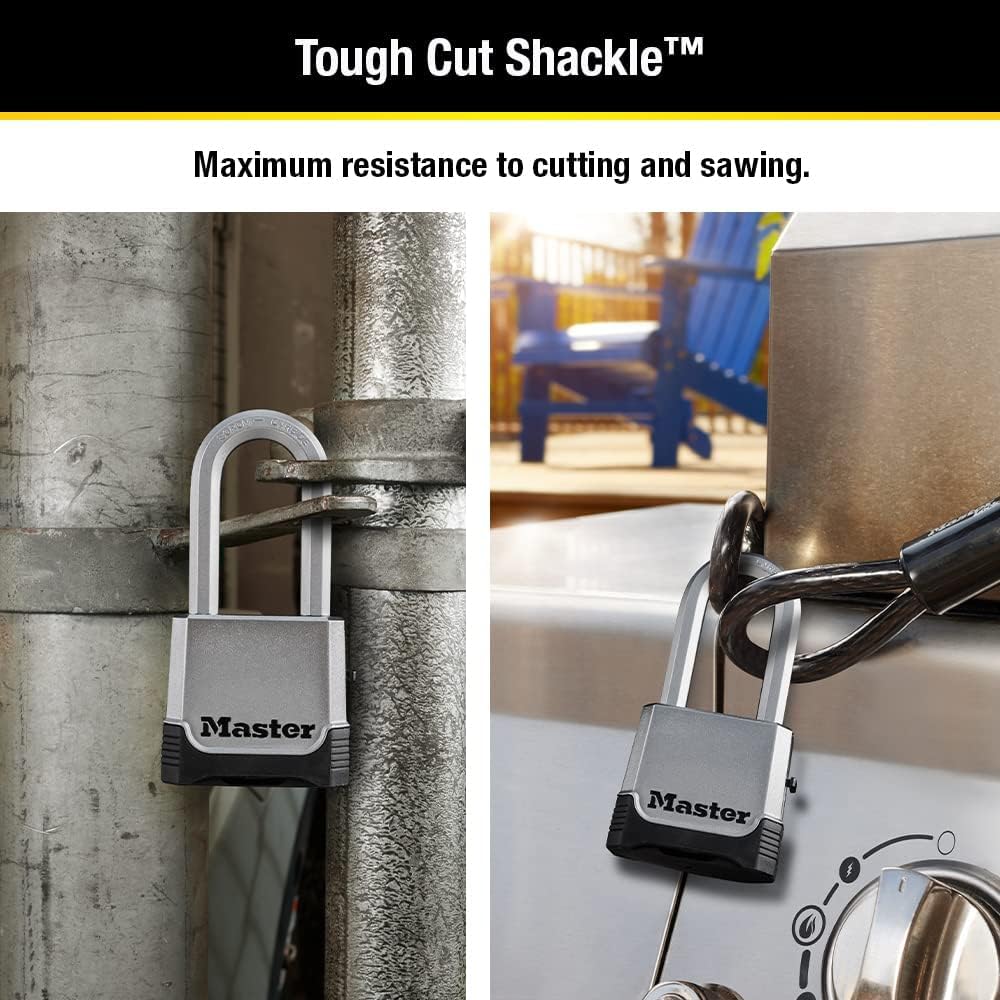 Combination Padlock Heavy Duty Outdoor Resettable Lock M176XDLH | Set Your Own 4-Digit Combination Lock with 2" Wide