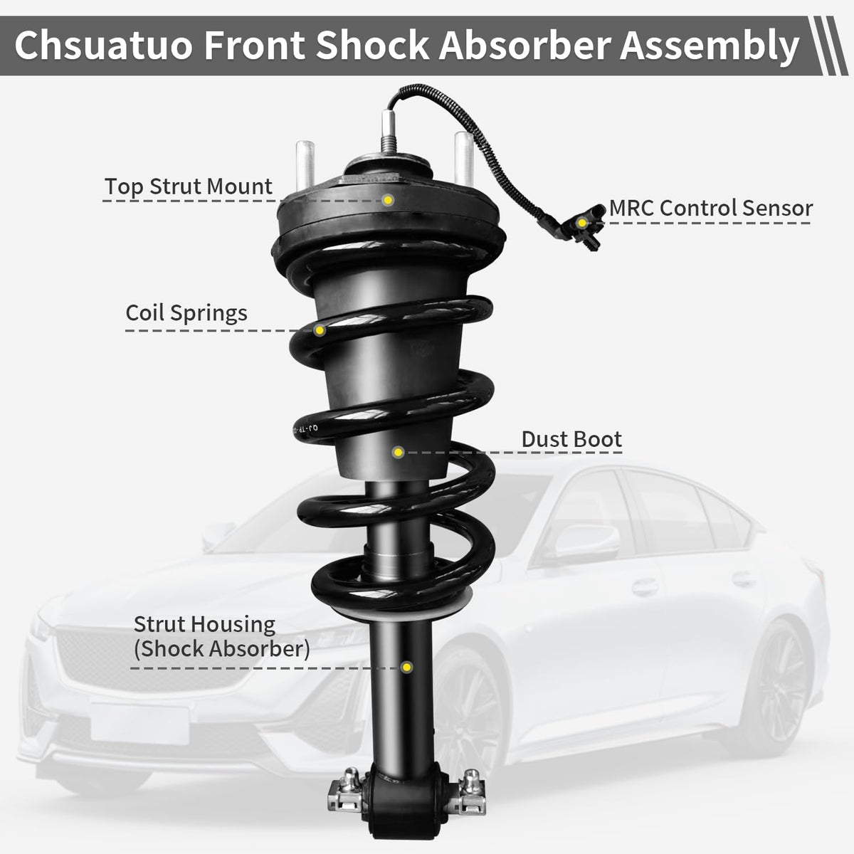 Front Shock Absorbers Struts Assembly Magneride Strut Replacement for 2015 2016 2017 2018 2019 2020 Cadillac Escalade Gmc Yukon Xl Denali Sierra 1500 Chevy Tahoe Suburban Silverado 2 Pack