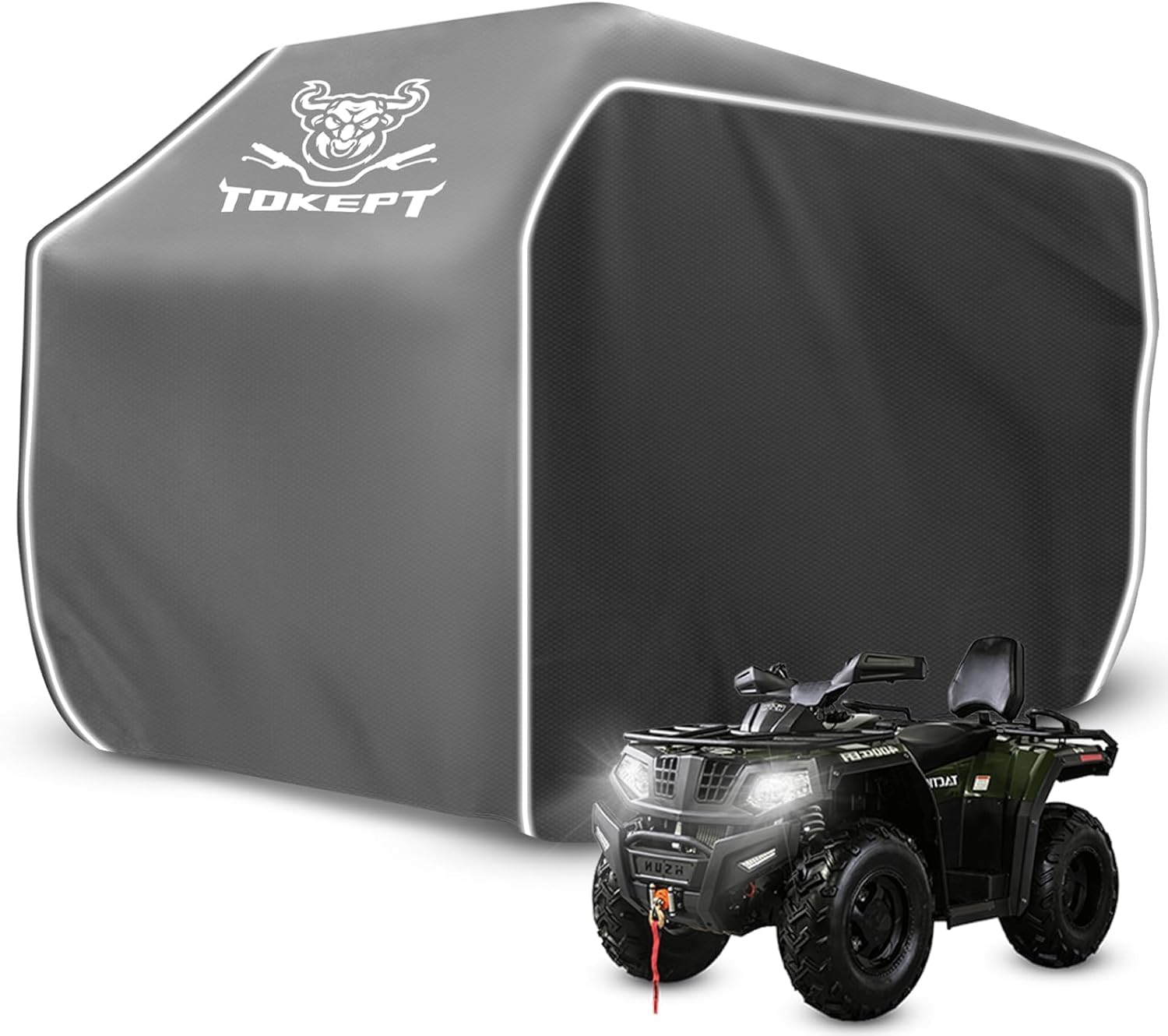 ATV Cover Waterproof Heavy Duty 300D Trailerable 4 Wheeler Cover | All Season Weather Proof Outdoor UV Protection