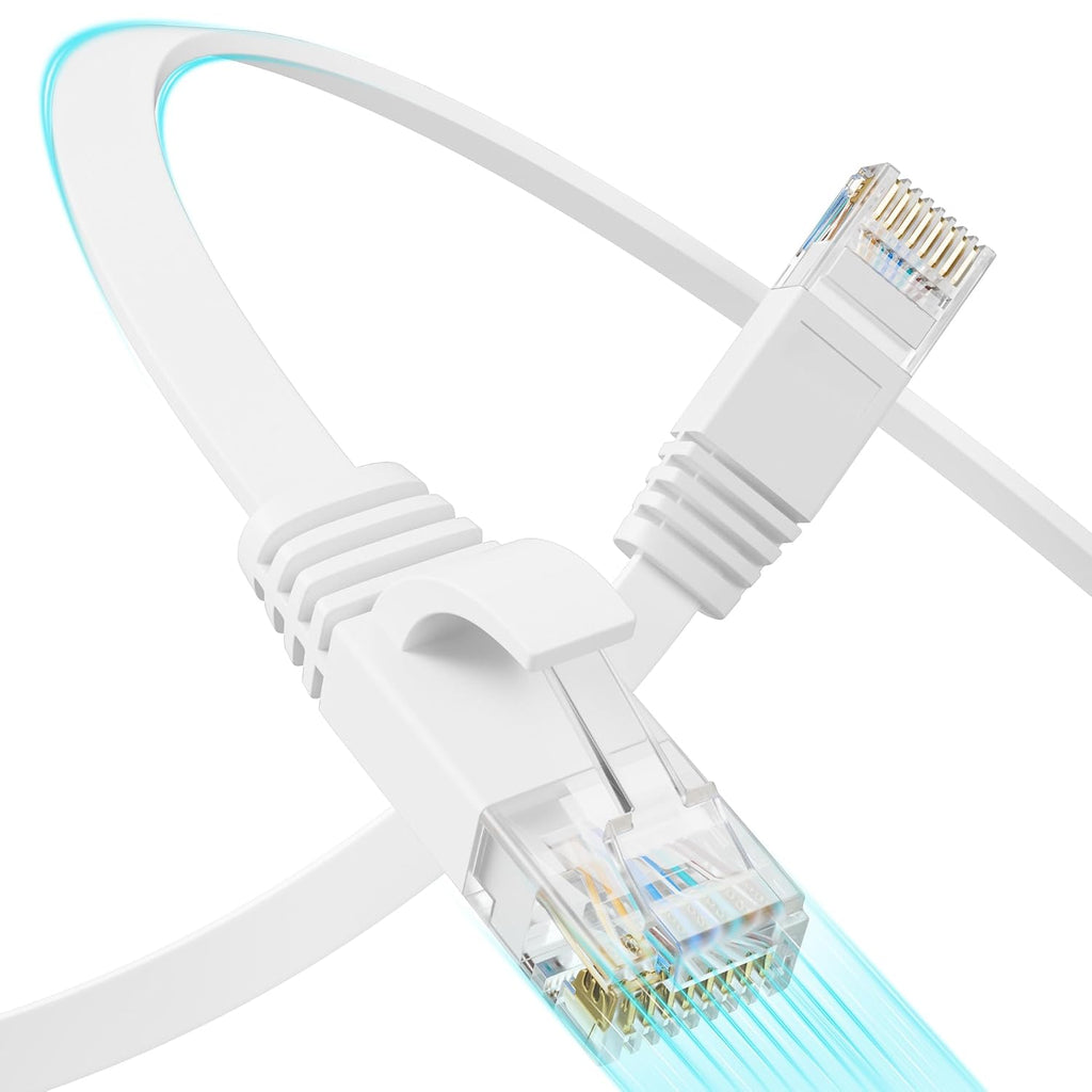 Cat 6 Flat Ethernet Cable 50 FT, UTP 10Gbps High-Speed Cat6 Ethernet Cable, Pure Copper Cat 6 Cable, Long Ethernet