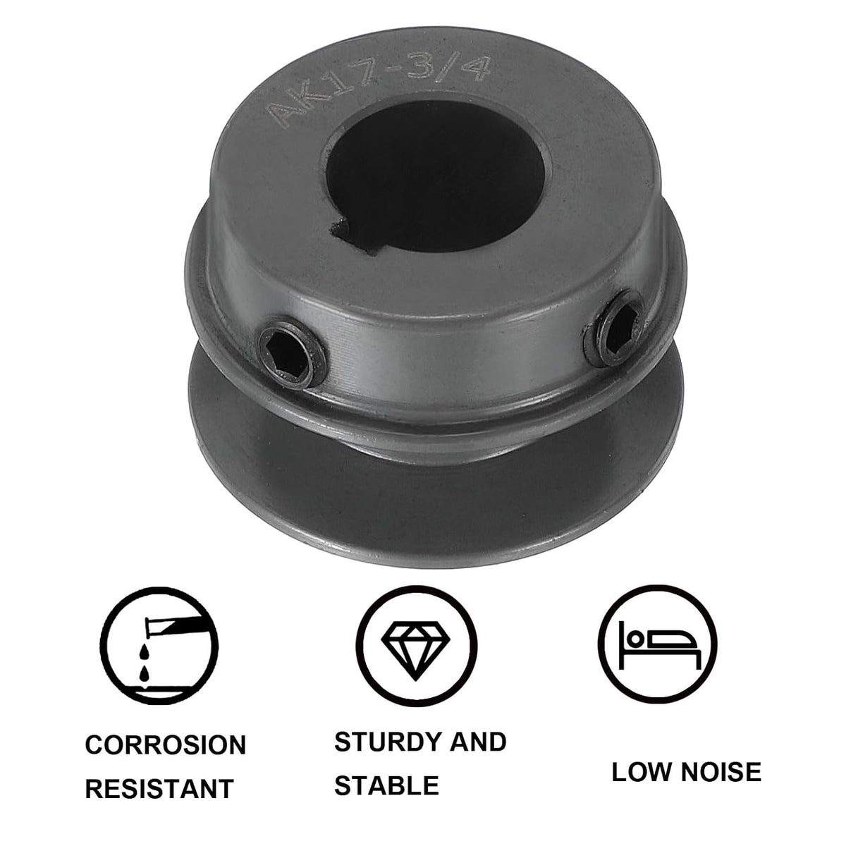 uxcell AK17-3/4 V-Belt Sheave 3/4" Bore, 1.75" OD, Single Groove Web Sheave
