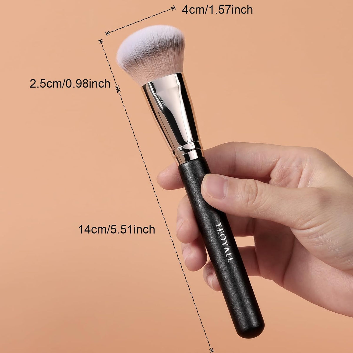 Domed Foundation Brush, Soft Dense Base Blending Stippling Brush