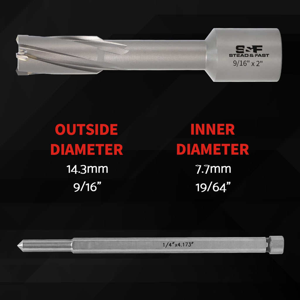 S&F STEAD & FAST Carbide Annular Cutter, Cutting Diameter 9/16”, DOC 2”