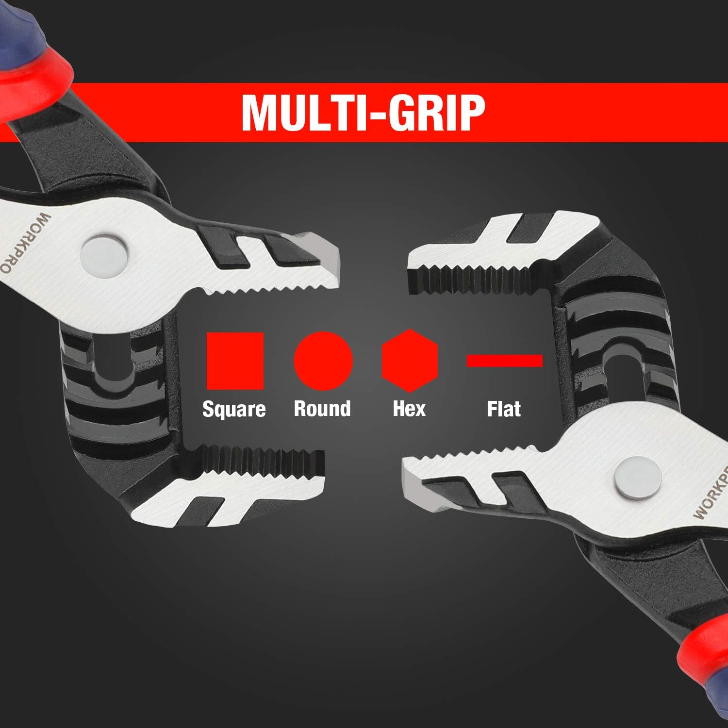 3 Piece Groove Joint Plier Set, 12/10/8 Inch Adjustable Water Pump Pliers, Straight Jaw Pliers for Home Repair
