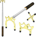 Retractable Pool Cue Bridge Stick Set with 3 Removable Brass Bridge Heads Snooker Billiards Stick Bridge Pool Table