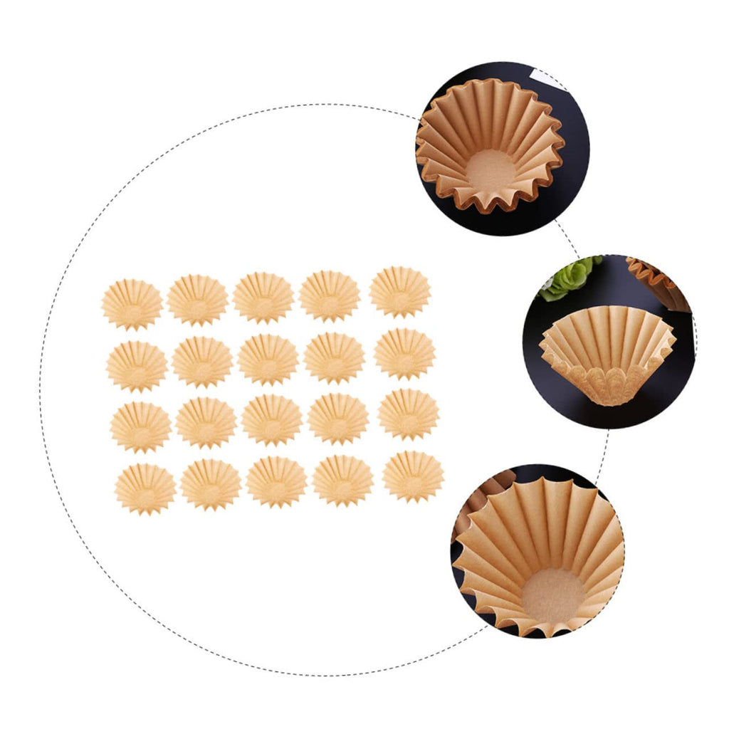 50 Sheets Paper Tea Filter Bowl with Wavy Surface for Brewing
