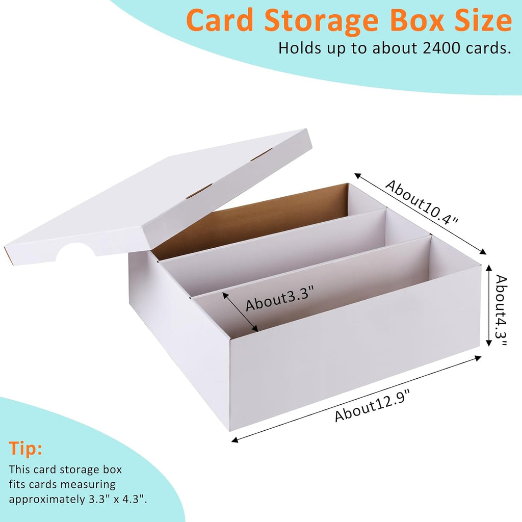 Card Storage Box,3 Rows about 2400 Count Collector Cards Box with Divider,Trading Card Storage Box for TCG/Mtg/Sports