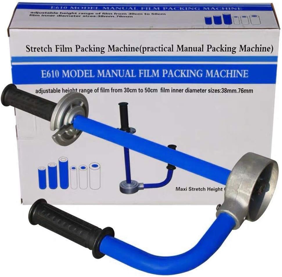 Pallet Stretch Film Packing Machine Shrink Wrap Dispenser Holder, Hand Stretch Wrapping Tool, Adjustable Height from