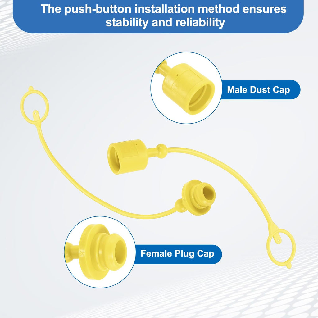 uxcell Hydraulic Quick Coupler ISO-A 1/2" Quick Connect Coupling Yellow