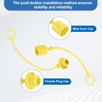 uxcell Hydraulic Quick Coupler ISO-A 1/2" Quick Connect Coupling Yellow
