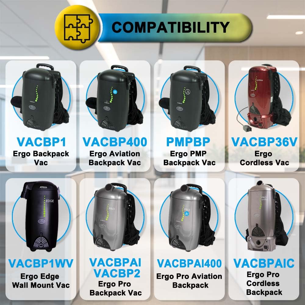 6 Pack VACBP6 Filter Bags for 8-Quart Atrix Ergo Backpack Vacuum Cleaners