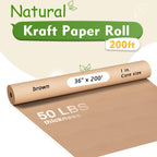 36" x 200' Brown Kraft Paper Roll,Multipurpose Paper for Craft & Gift Wrap