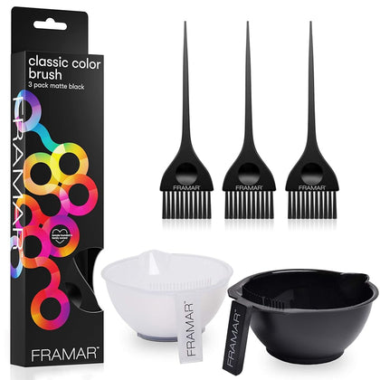 Black Hair Color Brush Set - Hair Coloring Brush for Hair Dye - Color Bowl with Cleaner Set – Mixing Bowls