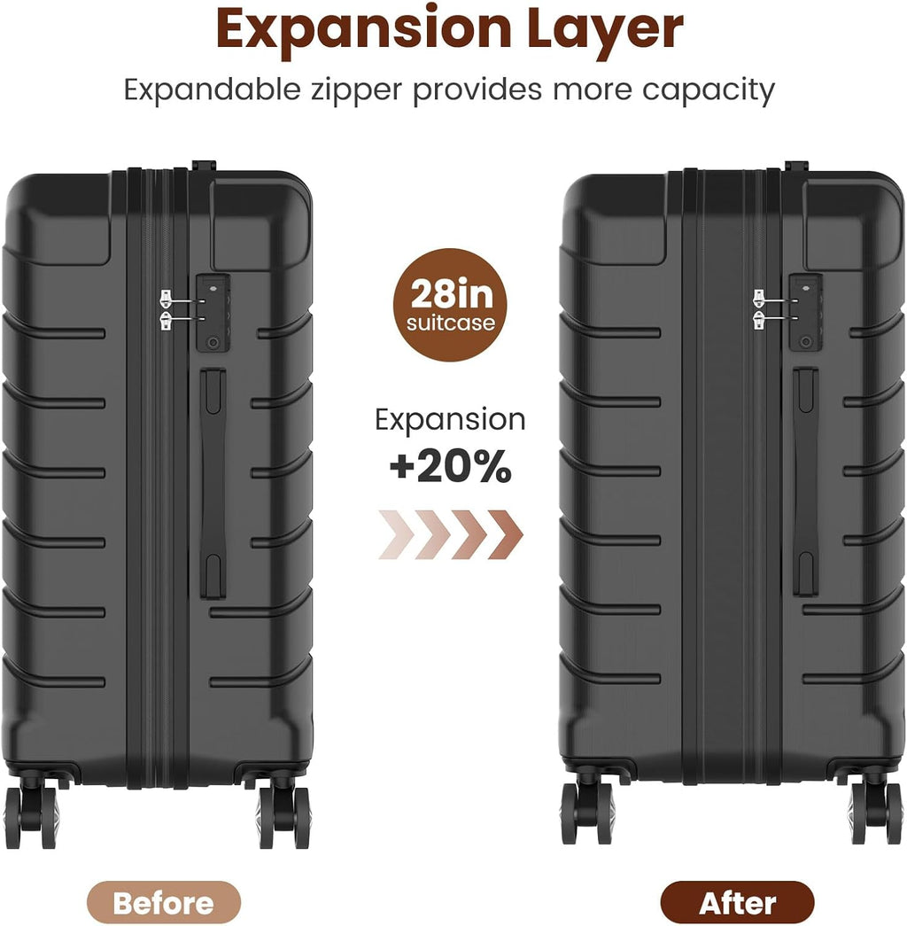 Luggage Sets 3 Piece, Hardside Carry On Suitcase with Spinner Wheels, Lightweight Durable Luggage for Travel | TSA