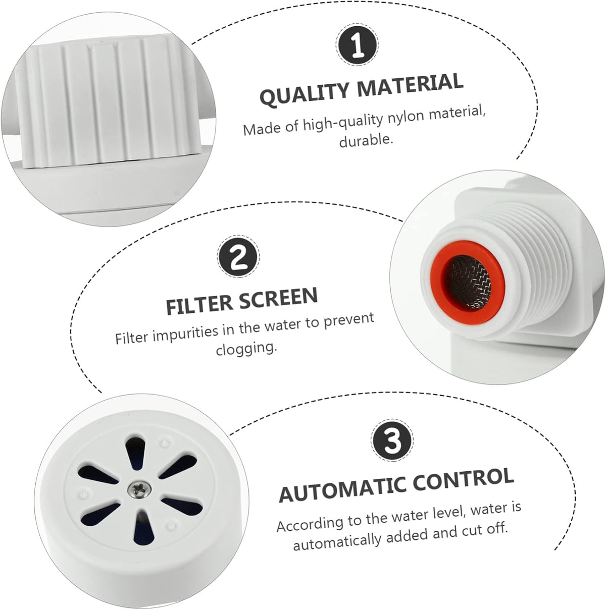 Float Valve Water Level Control Automatic Filling and Shut off for Water Tanks Livestock Troughs and Humidifiers