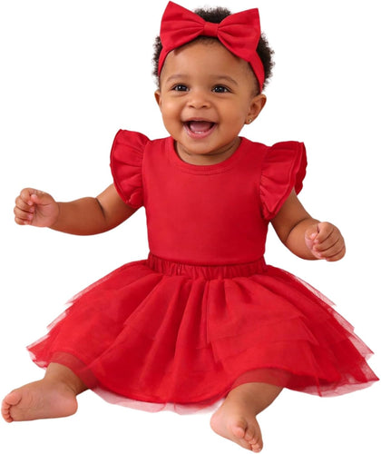 Baby Girl Sleeveless Tutu Romper Dress Set 0-18M