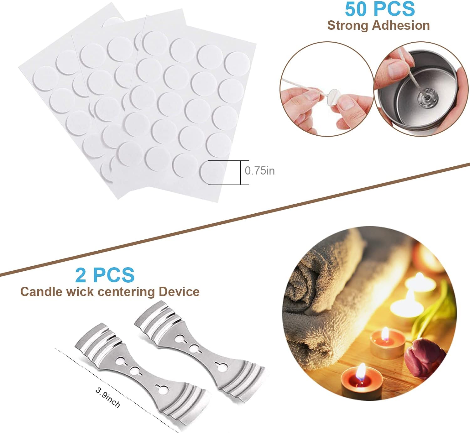 Candle Making Kit, Candle Make Pouring Pot and Wicks | 304 Stainless Steel Melting Pot, Candle Wicks, Wicks Sticker &