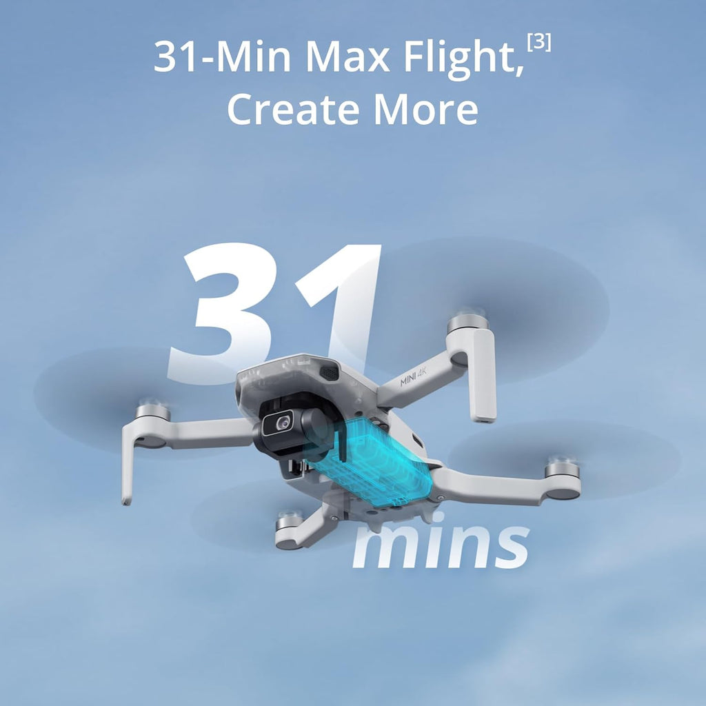 Mini 4K, Drone With 4K UHD Camera, Under 249 g | 3-Axis Gimbal, 10km Video Transmission, Auto Return, Wind
