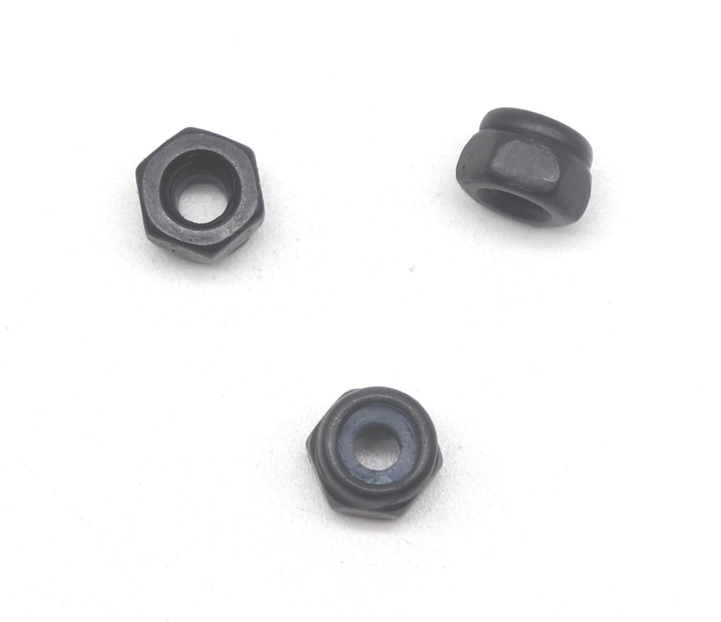 50Pcs M3-0.5mm Black Zinc Plated Nylon Lock Nuts Inserted Hex Self Clinching Nuts for RC Modeling
