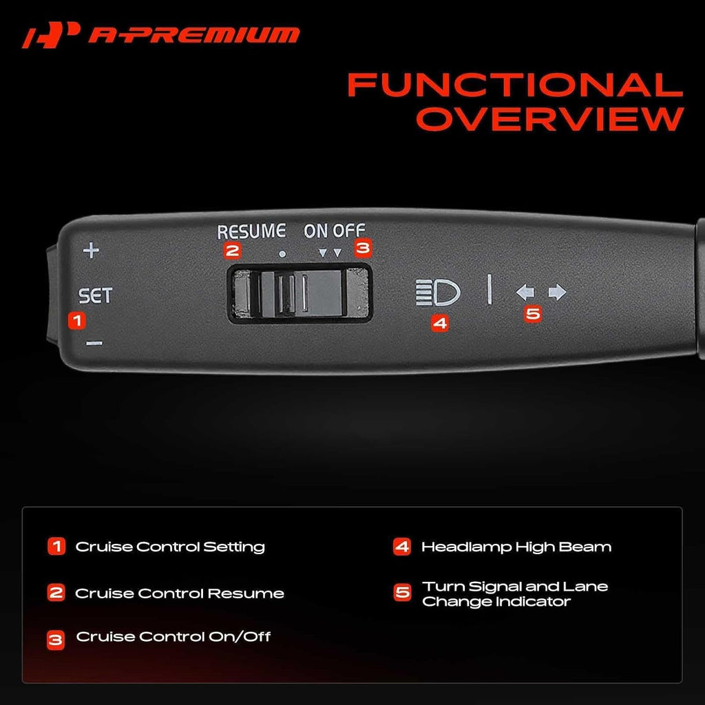 A-Premium Turn Signal Switch Headlight Dimmer Multi-Function Switch
