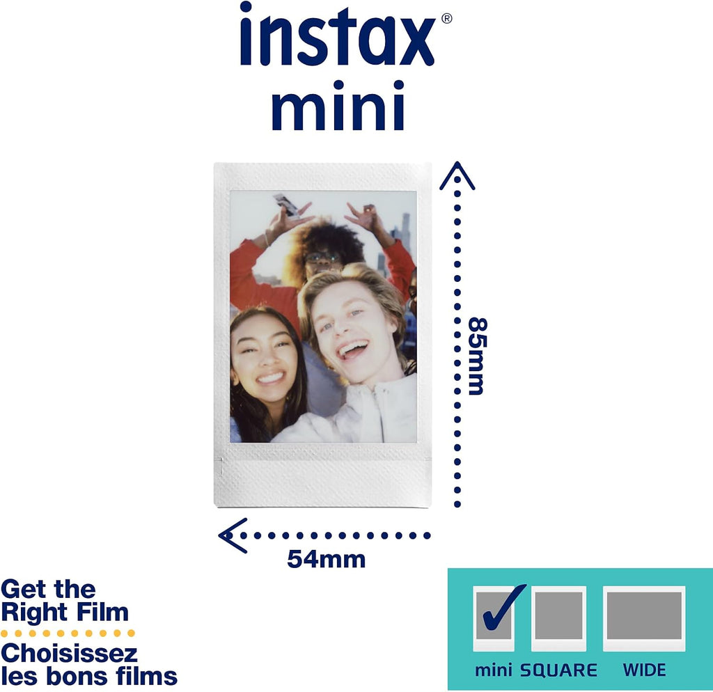 Instax Mini Instant Film Twin Pack (White), 20 Photos | The instax film ensures sharp